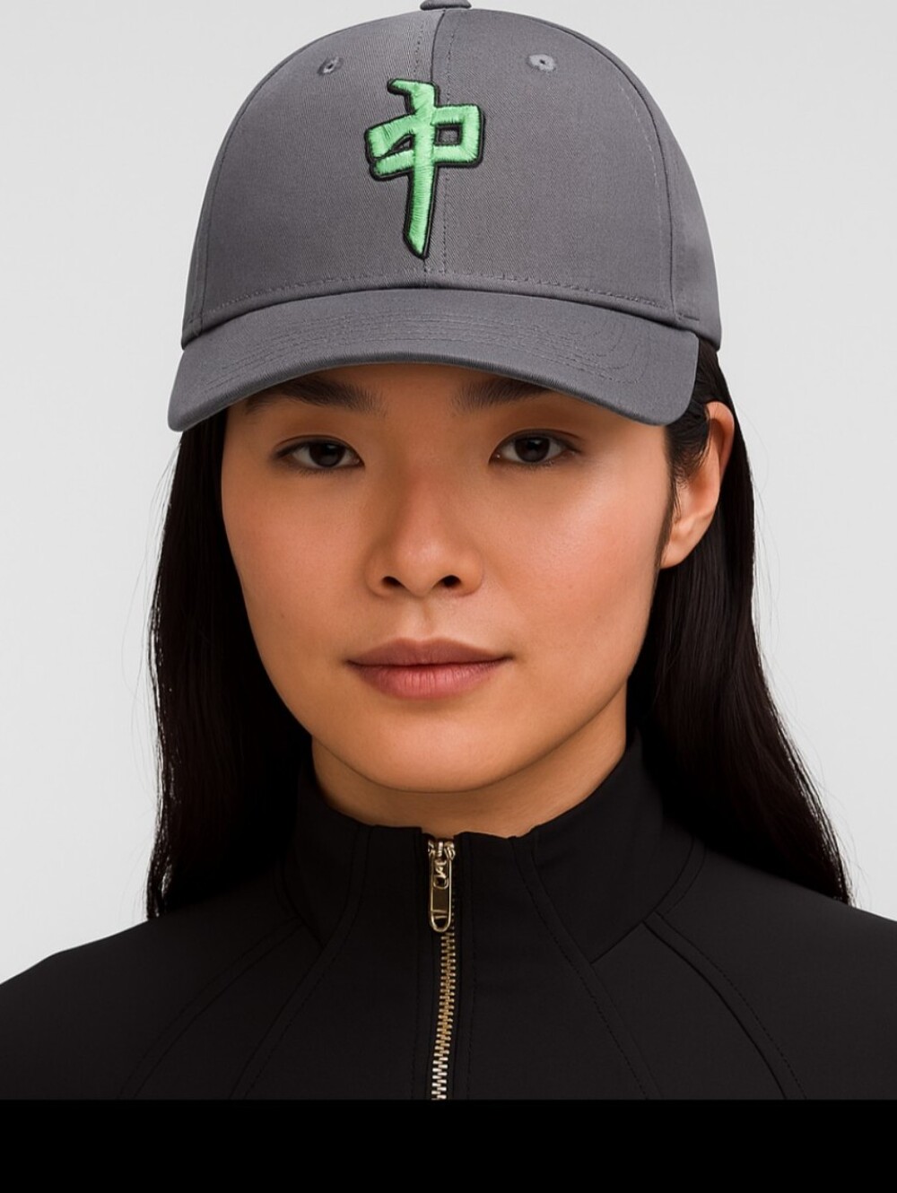 Gray "Primitive" Baseball Cap with Lime Green Embroidered Logo